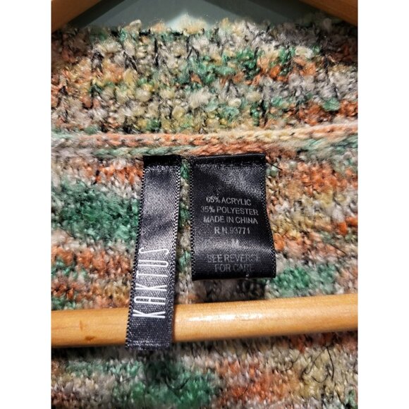 Kaktus Black Multicolor Eyelash 1 Hook Cardigan Sweater Whimsigoth Pockets Sz M - Picture 7 of 8